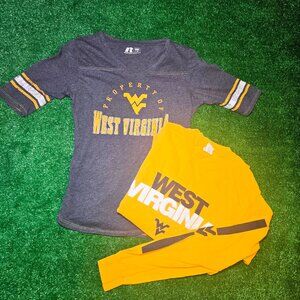 West Virginia University WVU Mountaineers short sleeve + long sleeve bundle